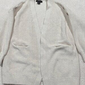 Tahari Beige Cardigan Sweater with pockets